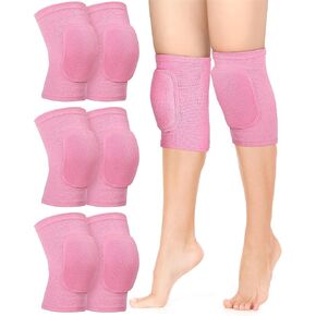Eurzom 3 Pairs Dance Knee Pads Women Protective Non-Slip Knee Pads for Yoga Cheerleading Pole Floor Dance Volleyball