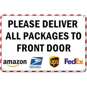 Please Leave Packages & Deliveries Here,Delivery Sign for Outdoor Use,Aluminum Signs 8 x 12 Inches