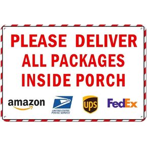 Please Leave Packages & Deliveries Here,Delivery Sign for Outdoor Use,Aluminum Signs 8 x 12 Inches