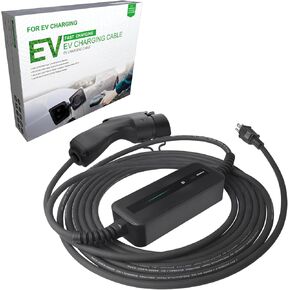 15A EV Charger Level 1-2 NEMA5-15P ev Charging Cable 100V-120V Portable EVSE SAE J1772 Plug Home Electric Vehicle Charging Station Compatible with All EV Cars 6m (20 feet)