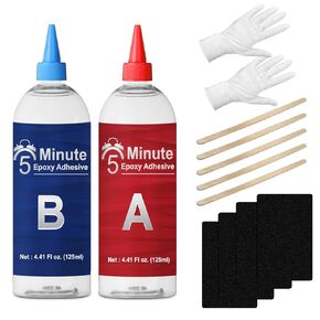 5 Minute Epoxy AB Gule 8.5oz, Tough Durable Heat-Resistant Epoxy Glue, Quick Cure Clear Epoxy Glue for Metal, Wood, Tile, Most Plastics & More