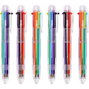 JPSOR Multicolor Pen, 28 Pack 0.5mm 6-in-1 Multicolor Ballpoint Pens, 6 Colors Retractable Ballpoint Pens for Office School Supplies Students Gift