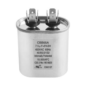 2024 Upgrade 1499-546 CBB65A Capacitor - 7.5uF 450VAC 60Hz 10,000AFC Dual Run Ellipse Start for RV Camper A/C&Fan.Compatible with Coleman 1499-5461 1499-576 Capacitors.