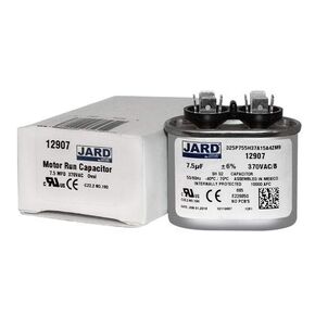 7.5 uF x 370 VAC Oval Run Capacitor by JARD # 12907