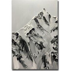 V-inspire Art, 30x45 inches Hand-Painted -Snow Mountain- Oil Painting On Canvas for Living Room Framed Abstract Wall Art Large Modern Artwork Framed Ready to Hang for Home Decoration