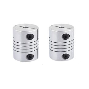 5mm to 6mm Shaft Coupling 30mm Length 25mm Diameter Stepper Motor Coupler Aluminum Alloy Joint Connector for 3D Printer CNC Machine DIY Encoder (Pack of 2）