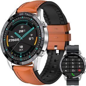 FILIEKEU Men Smart Watch for Android iOS, Bluetooth Calls Voice Chat with Heart Rate/Sleep Monitor Fitness Tracker, 1.3" Full Touch Screen IP67 Waterproof Stainless Steel Activity Tracker for Men