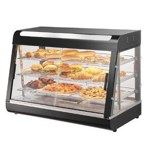 VEVOR 3-Tier Commercial Food Warmer Display, 1500W Food Display Warmer with Light, Adjustable Shelf and Temperature Display, 86℉~185℉ Steam Heating, 130L for Hamburger, Pizza, Bread, Fried Chicken