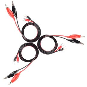 stonylab Electronics Alligator Clip to Spade Lug Terminal Test Leads, 6 Pack 33 inch Test Leads Patch Cord with Insulated Crocodile Test Clip and Spade Plug