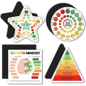 4 Pcs Mental Health Magnets Motivational Daily Reminder Locker Fridge Magnets - Health Awareness Items for Kid Counselor Social Worker School Office Emotional Fridge
