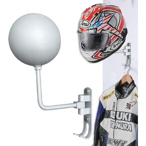 2 Motorcycle helmet racks with Coat Rack, Motorcycle helmet holders wall mount, helmet hooks Rotation Motorcycle Accessories Helmet Hanger for Caps, Football Baseball Motorcycle Helmet Coat Racks