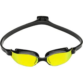 XCEED Adult Swim Goggles - Curved Lens Technology, Ideal Partner for Performance Swimmers | Unisex Adult, Silver Titanium-Mirrored Lens, Black/White Frame, One Size (EP3030109LMS)