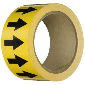 Accuform RAW254BKYL Adhesive Vinyl Directional Flow Arrow Tape, 2" Width x 54' Length x 0.006" Thickness, Black/Yellow