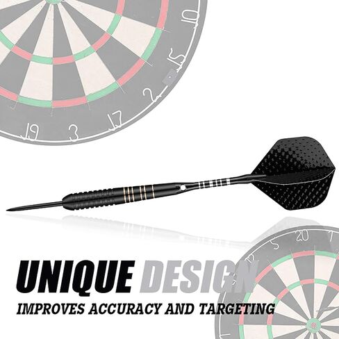 Steel Tip Darts Set for Dartboard, Professional Brass Darts Metal Tip Black Purple Aluminium Nylon Shafts 9 Flights 50 Rubber O-Rings 12 Spring Rings 1 Dart Sharpener Tool 24/27 Grams in Saudi Arabia
