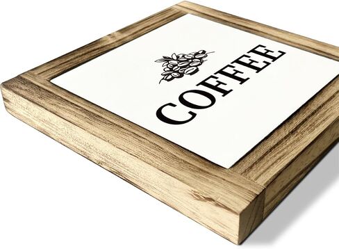 Coffee Decor, Coffee Sign, Coffee Beans Decor, Box Sign Wood Desk Sign Decor, Decorative Wooden Table Sign, Coffee Signs for Home Kitchen Decor, Cafe Tabletop Decor, Coffee Station Sign 5.9×5.9inch in Saudi Arabia