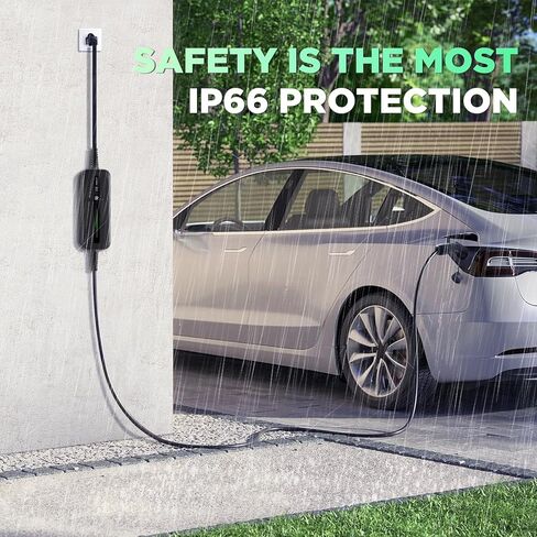 15A EV شاحن المستوى 1-2 NEMA5-15P ev كابل شحن 100V-120V محمول EVSE SAE J1772 التوصيل محطة شحن السيارة الكهربائية المنزلية متوافقة مع جميع سيارات EV 6 متر (20 قدم) in Kuwait