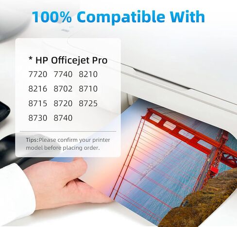 خراطيش حبر 952XL، مع استبدال رقاقة محدثة لمجموعة خراطيش الحبر HP 952XL التي تعمل مع خراطيش حبر الطابعات HP OfficeJet Pro 8710 7740 8210 8715 8720 8702 8725، 4 عبوات in Kuwait