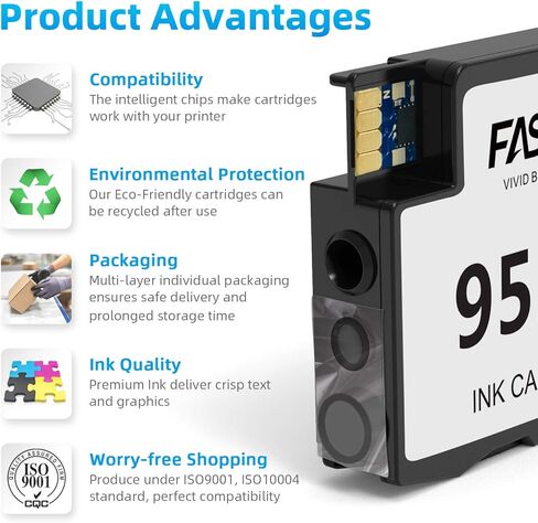 خراطيش حبر 952XL، مع استبدال رقاقة محدثة لمجموعة خراطيش الحبر HP 952XL التي تعمل مع خراطيش حبر الطابعات HP OfficeJet Pro 8710 7740 8210 8715 8720 8702 8725، 4 عبوات in Kuwait