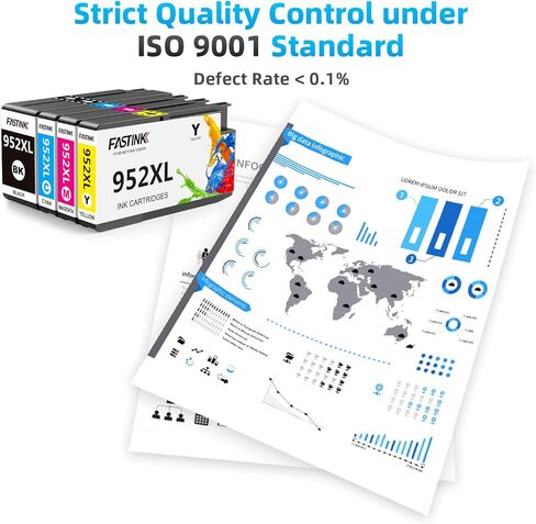 خراطيش حبر 952XL، مع استبدال رقاقة محدثة لمجموعة خراطيش الحبر HP 952XL التي تعمل مع خراطيش حبر الطابعات HP OfficeJet Pro 8710 7740 8210 8715 8720 8702 8725، 4 عبوات in Kuwait