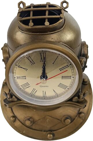 YCHTEWY-خوذة غوص معدنية على شكل ساعة مكتب ديكور منزلي إبداعي تعمل بالبطارية، للمكتب، الفندق، البار، المطعم in Kuwait