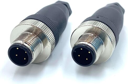 2 قطعة M12 4 دبوس ذكر موصل دائري، رمز موصل دائري صناعي IP67 مجموعة مجال مقاومة للماء مستشعر قابل للسلك نوع مستقيم محول غير مظلل لكابل PG7 250 فولت 4 أمبير تيار متردد/تيار مستمر in Saudi Arabia