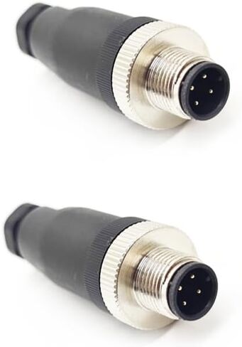 2 قطعة M12 4 دبوس ذكر موصل دائري، رمز موصل دائري صناعي IP67 مجموعة مجال مقاومة للماء مستشعر قابل للسلك نوع مستقيم محول غير مظلل لكابل PG7 250 فولت 4 أمبير تيار متردد/تيار مستمر in Saudi Arabia