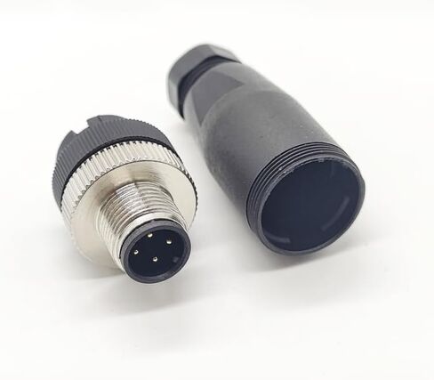 2 قطعة M12 4 دبوس ذكر موصل دائري، رمز موصل دائري صناعي IP67 مجموعة مجال مقاومة للماء مستشعر قابل للسلك نوع مستقيم محول غير مظلل لكابل PG7 250 فولت 4 أمبير تيار متردد/تيار مستمر in Saudi Arabia