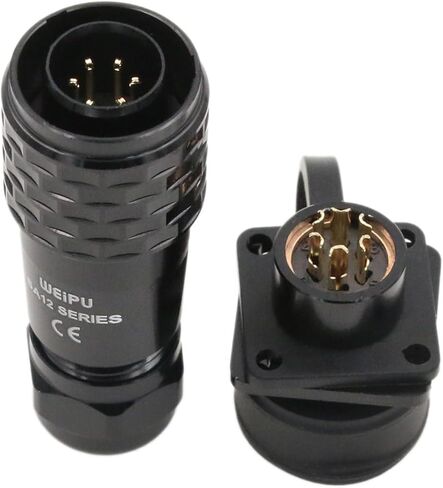 SA12 6 Pin Connector Solder Aviation Circular Waterproof IP67 5A Male Plug Female Socket Brass Contact for Outdoor Power in Saudi Arabia