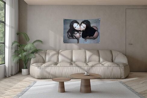 LFVDLUI ميغان فوكس وكورتني كارداشيان مع 4 حلقات نحاسية نسيج 3X5FT لغرفة النوم وغرفة المعيشة وديكور المنزل (MFKK-أبيض) in Saudi Arabia