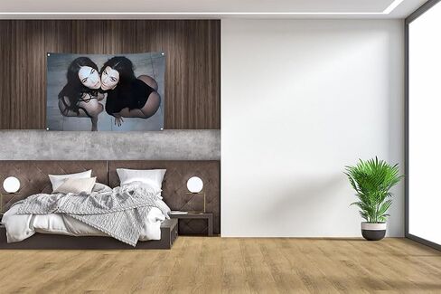 LFVDLUI ميغان فوكس وكورتني كارداشيان مع 4 حلقات نحاسية نسيج 3X5FT لغرفة النوم وغرفة المعيشة وديكور المنزل (MFKK-أبيض) in Saudi Arabia