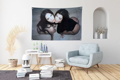 LFVDLUI ميغان فوكس وكورتني كارداشيان مع 4 حلقات نحاسية نسيج 3X5FT لغرفة النوم وغرفة المعيشة وديكور المنزل (MFKK-أبيض) in Saudi Arabia