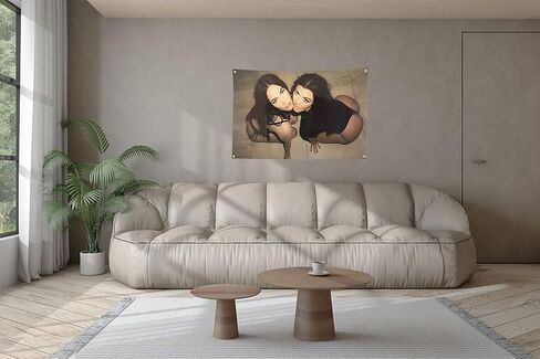 LFVDLUI ميغان فوكس وكورتني كارداشيان مع 4 حلقات نحاسية نسيج 3X5FT لغرفة النوم وغرفة المعيشة وديكور المنزل (MFKK-أبيض) in Saudi Arabia