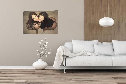 LFVDLUI ميغان فوكس وكورتني كارداشيان مع 4 حلقات نحاسية نسيج 3X5FT لغرفة النوم وغرفة المعيشة وديكور المنزل (MFKK-أبيض) in Saudi Arabia