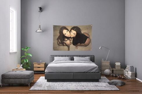 LFVDLUI ميغان فوكس وكورتني كارداشيان مع 4 حلقات نحاسية نسيج 3X5FT لغرفة النوم وغرفة المعيشة وديكور المنزل (MFKK-أبيض) in Saudi Arabia