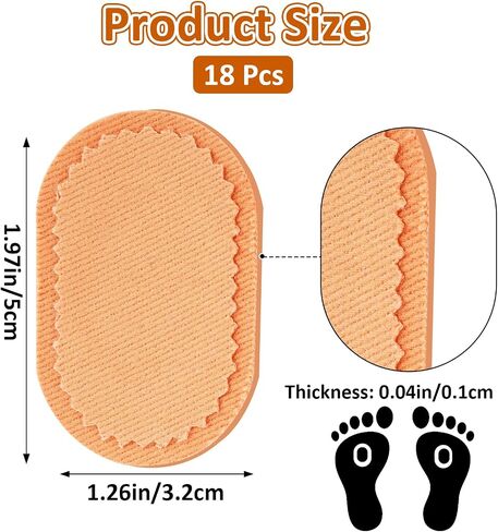 18 Pcs Corn Cushion, 1.97 Inch Adhesive Feet Heel Toe Protector Pads Corn Removers Round Cotton Padding for Women Men, Foot Care Cushions Patches Against Shoe Pressure and Friction in Saudi Arabia