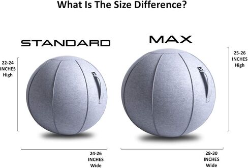 Vivora Luno Exercise Ball Chair, Pacific Cover, Chenille, Max Size (25 to 26 inches), for Home Offices, Balance Training, Yoga Ball in Saudi Arabia