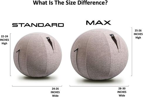 Vivora Luno Exercise Ball Chair, Pacific Cover, Chenille, Max Size (25 to 26 inches), for Home Offices, Balance Training, Yoga Ball in Saudi Arabia