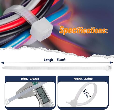 ربطات عنق بسحاب كبيرة مقاس 66 سم، 100 عبوة - أقصى حمل 200 رطل، درجة حرارة العمل 5 درجة فهرنهايت - 176 درجة فهرنهايت - أربطة أسلاك نايلون طويلة متينة وقابلة للتعديل لكل من الأماكن الداخلية والخارجية in Kuwait