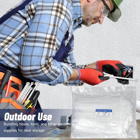 ربطات عنق بسحاب كبيرة مقاس 66 سم، 100 عبوة - أقصى حمل 200 رطل، درجة حرارة العمل 5 درجة فهرنهايت - 176 درجة فهرنهايت - أربطة أسلاك نايلون طويلة متينة وقابلة للتعديل لكل من الأماكن الداخلية والخارجية in Kuwait