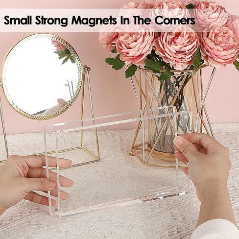 JUXYES Clear Acrylic Business License Frame Magnetic License Certificate Display Frame, Acrylic Sandwich Frames Frameless Panoramic Picture Frame Tabletop Magnetic Frames for Business License, 4x10 in Kuwait