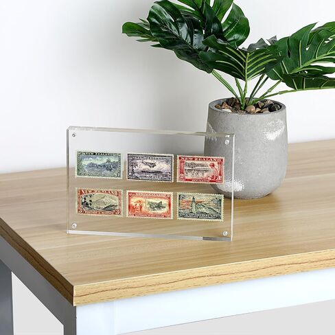 JUXYES Clear Acrylic Business License Frame Magnetic License Certificate Display Frame, Acrylic Sandwich Frames Frameless Panoramic Picture Frame Tabletop Magnetic Frames for Business License, 4x10 in Kuwait