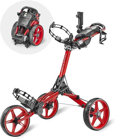 عربة دفع الجولف Caddytek CaddyLite المدمجة شبه الأوتوماتيكية القابلة للطي والفتح، باللون الأزرق in Kuwait