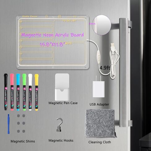 Monthlyand Weekly Magnetic Acrylic Calendar with LED Light Weekly Calendar in Kuwait