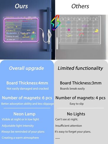 Monthlyand Weekly Magnetic Acrylic Calendar with LED Light Weekly Calendar in Kuwait