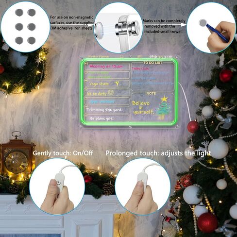 Monthlyand Weekly Magnetic Acrylic Calendar with LED Light Weekly Calendar in Kuwait