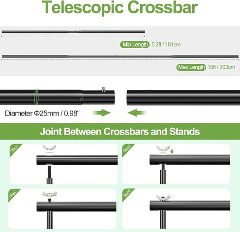 FUDESY Heavy Duty Backdrop Stand, 8.5x10ft Adjustable Photo Background Stand Support System Kit with Steel Base, Pipe and Drape Photography Backdrop Stand Kit for Parties Wedding Birthday in Kuwait