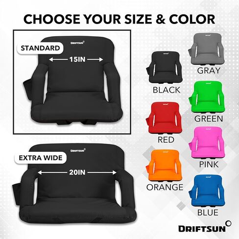 مقاعد استاد Driftsun مع دعم للظهر، وكراسي تبييض فاخرة مع دعم للظهر ووسادة، ومقاعد استاد مبطنة، وكرسي استاد مقاوم للماء in Kuwait