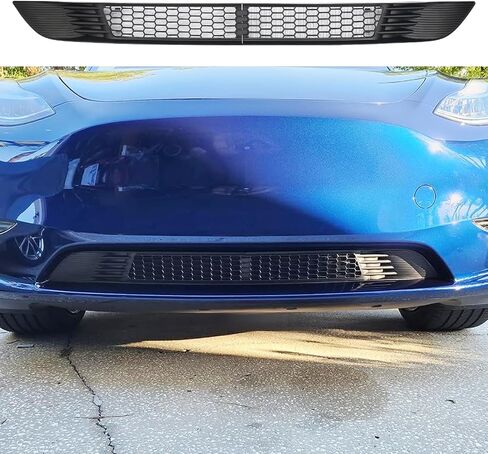 شبكة شواية أمامية Kofarrten للطراز Y، إدراجات شبكة مصبغة متوافقة مع طراز Tesla Y، بديل غطاء شبكة فتحة تهوية مدخل الهواء الأمامي لملحقات Tesla Model Y 2019 2020 2021 2022 2023 2024 in Kuwait