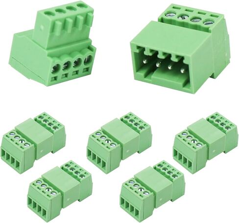 5Set 4P 2.54mm Pitch Screw Terminal Block Pluggable Connector,Pluggable Quick Male and Female Connector for 28-16AWG(5Set 4P) in Saudi Arabia
