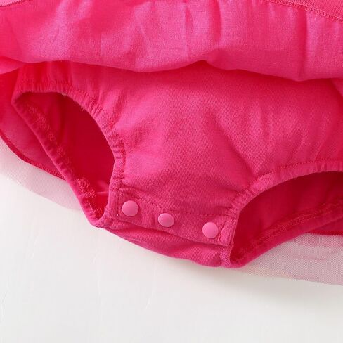 Magic Park 0-18M Infant Bodysuit Tutu Dress Baby Girl Romper Dress Toddler Solid Color Tulle Skirt Baptism Holidays Outfits in Saudi Arabia
